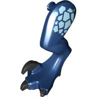 Lego Animal Body Part, Dinosaur, Raptor Leg, Left with Black Claws, Metal Blue Markings print / Dark Blue