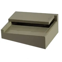Modulex Name Holder End 2 x 3 - Left / Modulex Light Gray