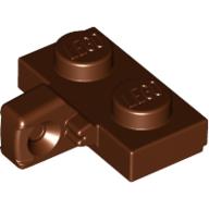Lego Hinge Plate 1 x 2 Locking with 1 Finger on Side, with Groove / Reddish Brown