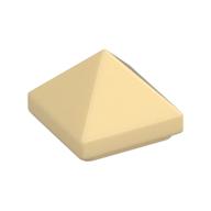 Lego Brick Sloped 45° 1 x 1 x 2/3 Quadruple Convex [Pyramid] / Tan