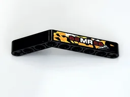 Technic, Liftarm, Modified Bent Thick 1 x 9 (6 - 4) with Dark Red and White '62MR56', on Stone Background Pattern (Sticker) - Set 42069