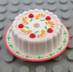 Scala, Food, Cake with Red Cherries and Oranges Print / White