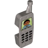 Duplo Telephone, Mobile with Keypad with Numbers and Display of Man Print / Flat Silver