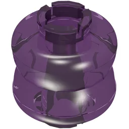 Clikits Bead, Connector Thick Small Double with 2 Pins / Trans-Light Purple