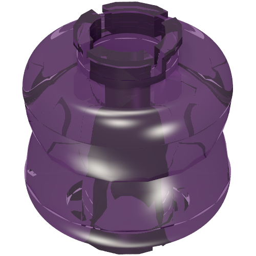 Lego Clikits Bead, Connector Thick Small Double with 2 Pins / Trans-Light Purple