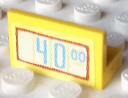 Panel 1 x 2 x 1 with '40.00' Digital Display Pattern (Sticker) - Set 3118