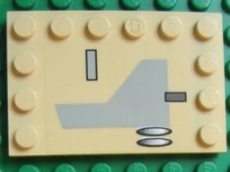 Tile, Modified 4 x 6 with Studs on Edges with X-wing Pattern A (Sticker) - Set 7191
