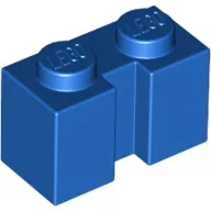 Brick Special 1 x 2 with Groove / Blue