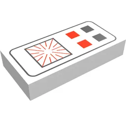 Tile 1 x 2 with Space Computer Print / White