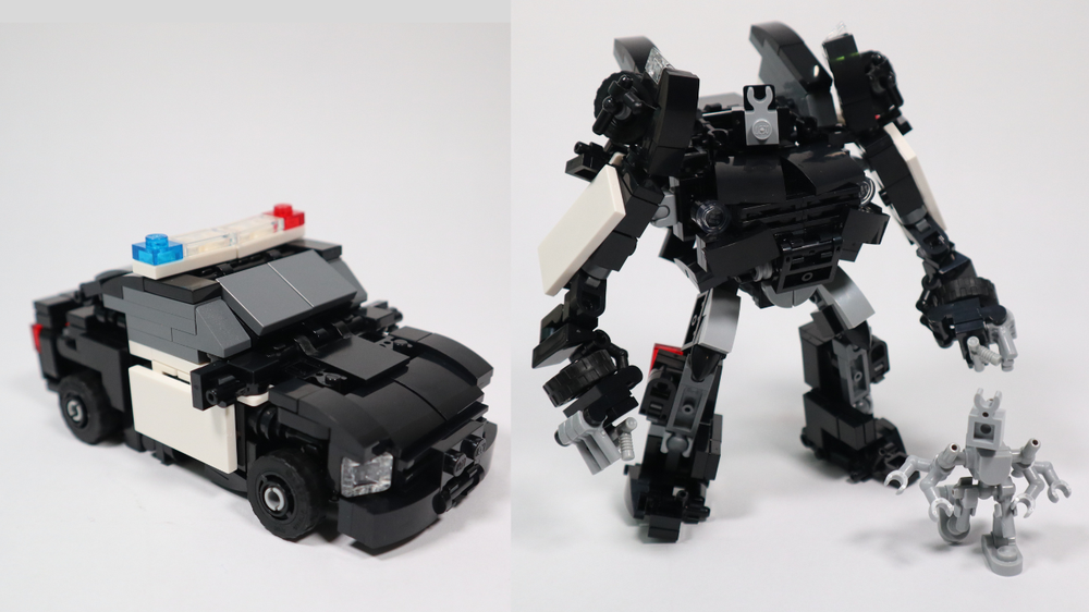Lego Barricade (Transformers 2007 movie) version 3 and Frenzy
