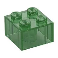 Brick 2 x 2 without Inside Ridges / Trans-Green