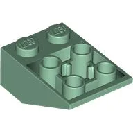 Brick Sloped Inverted 33° 3 x 2, Connections between Studs, Ovoid Bottom Pin / Sand Green
