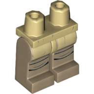 Lego Hips and Dark Tan Legs with White Thighs, Creases on Knees Print / Tan