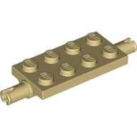 Lego Plate Special 2 x 4 with Pins, Reinforced / Tan
