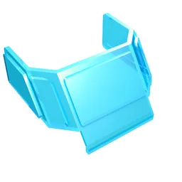 Glass for Train Front Sloping Top / Trans-Light Blue
