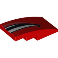 Brick Curved 4 x 2 No Studs with Smiling Mouth Right Half Print / Red