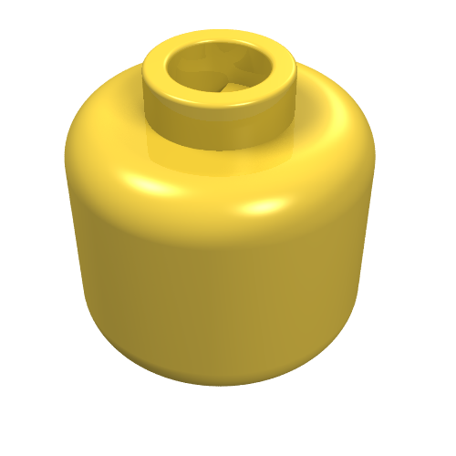 Lego Minifig Head [Plain] [Blocked Open Stud] / Yellow