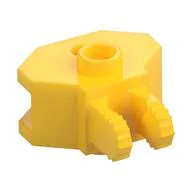 Hinge 1 x 2 Locking with 2 Fingers and Towball Socket, 9 Teeth / Yellow