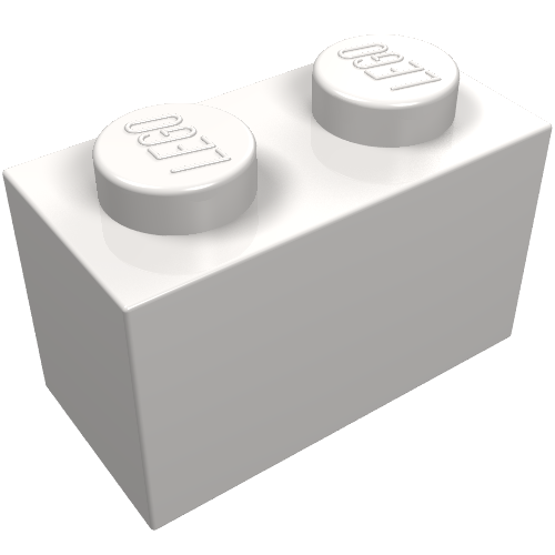Lego Brick 1 x 2 / Very Light Bluish Gray