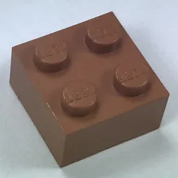 Modulex Brick 2 x 2 with LEGO on Studs / Modulex Terracotta