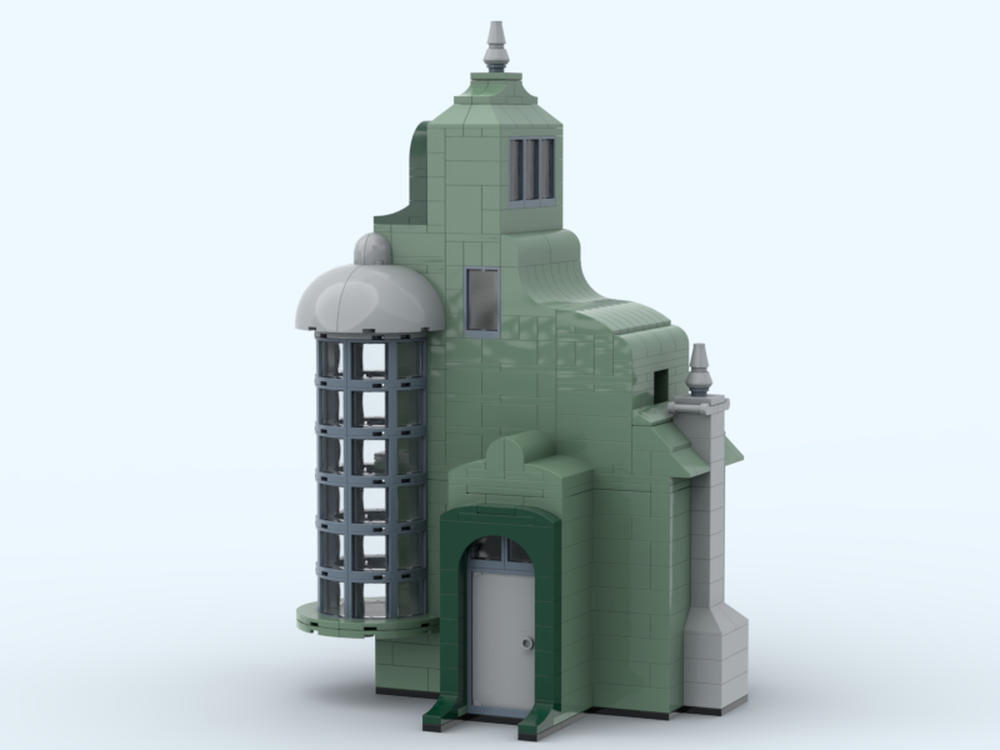Lego Green and Sand Blue Modular House
