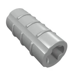 Technic Axle Connector Ridged [with x Hole x Orientation] / Pearl Very Light Gray