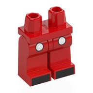 Lego Hips and Red Legs with Silver Buttons, Black Toes print / Red