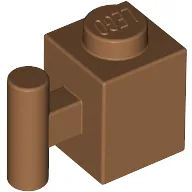 Brick Special 1 x 1 with Handle / Medium Nougat