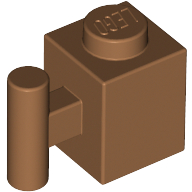 Lego Brick Special 1 x 1 with Handle / Medium Nougat