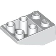 Lego Brick Sloped Inverted 33° 3 x 2, No Connections between Studs, Ovoid Bottom Pin / White