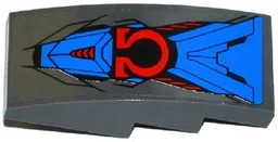 Slope, Curved 4 x 2 with Armor Plates and Red Omega Pattern (Sticker) - Set 76028