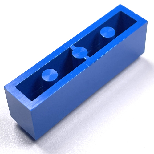 Lego Brick 1 x 4 with Bottom Tubes, Lowered Center Cross Support / Blue