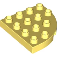 Duplo Plate Round Corner 4 x 4 / Bright Light Yellow