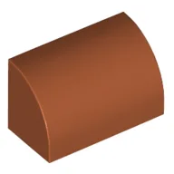 Brick Curved 1 x 2 x 1 No Studs / Dark Orange