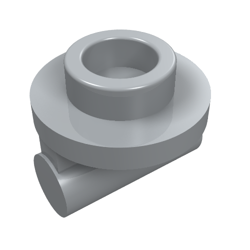 Lego Plate Special Round 1 x 1 with Hollow Stud and Bar on Underside / Light Bluish Gray