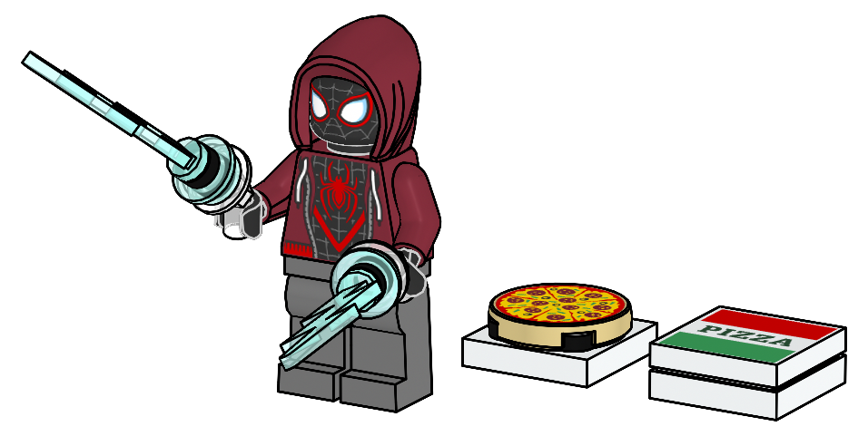 Lego Miles Morales with Pizza