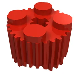 Brick Round 2 x 2 [Grill] / Red