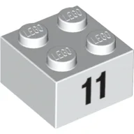 Brick 2 x 2 with Black "11" Print