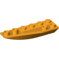 Brick Wedged, Curved Inverted 6 x 2 Left / Bright Light Orange