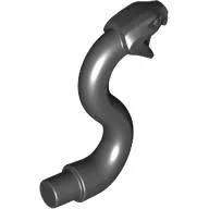 Animal, Snake Head with Open Mouth, Fangs and Curved Neck with Bar / Black