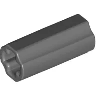 Technic Axle Connector Smooth [with x Hole + Orientation] / Dark Bluish Gray
