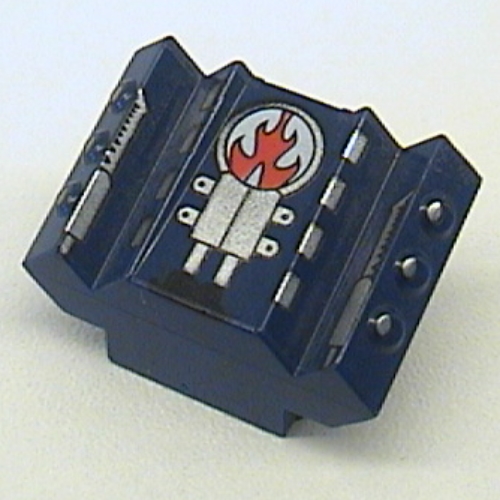 Lego Brick Sloped 2 x 2 No Studs with Angled Side Block Extensions and Rip Print