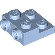 Plate Special 2 x 2 x 2/3 with Two Studs On Side and Two Raised [Half Hollow Anti-stud] - Updated Version / Bright Light Blue