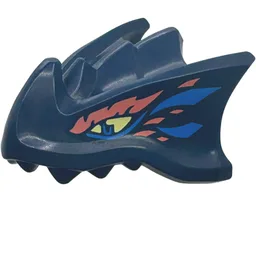 Creature Body Part, Dragon Head Upper Jaw with Bright Light Yellow Eye, Dark Pink/Blue Markings Print / Dark Blue