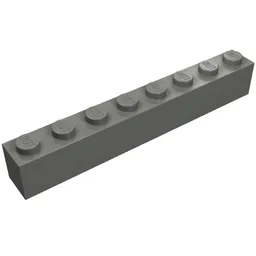 Brick 1 x 8 / Dark Bluish Gray