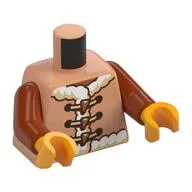 Torso, Coat, Thick White Fur, Tan Laces, Dark Orange Buttons Print, Dark Orange Arms, Bright Light Orange Hands / Nougat