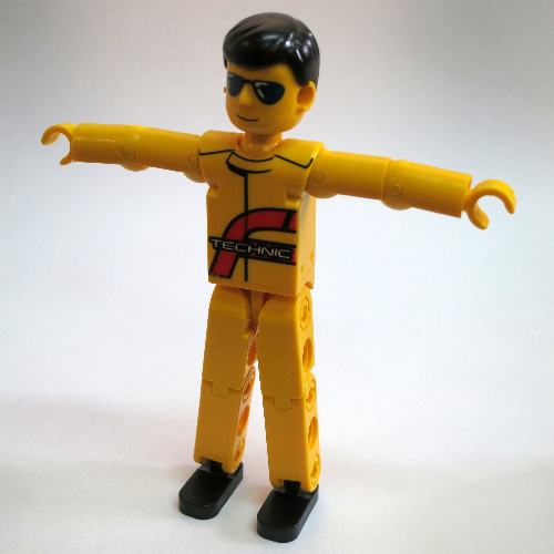 Lego Technic Figure Yellow Legs, Yellow Top [Power Puller Driver] / [No Color/Any Color]