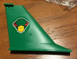 Tail 14 x 2 x 8 with Yellow Box, Red Arrows, and Wire Frame Globe Pattern on Both Sides (Stickers) - Set 60022