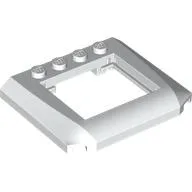 Brick Wedged, Curved Triple 4 x 4 x 2/3 with 4 Studs, 4 x 3 Cutout / White
