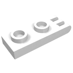 Hinge Plate 1 x 2 with 3 Fingers [Hollow Studs] / White
